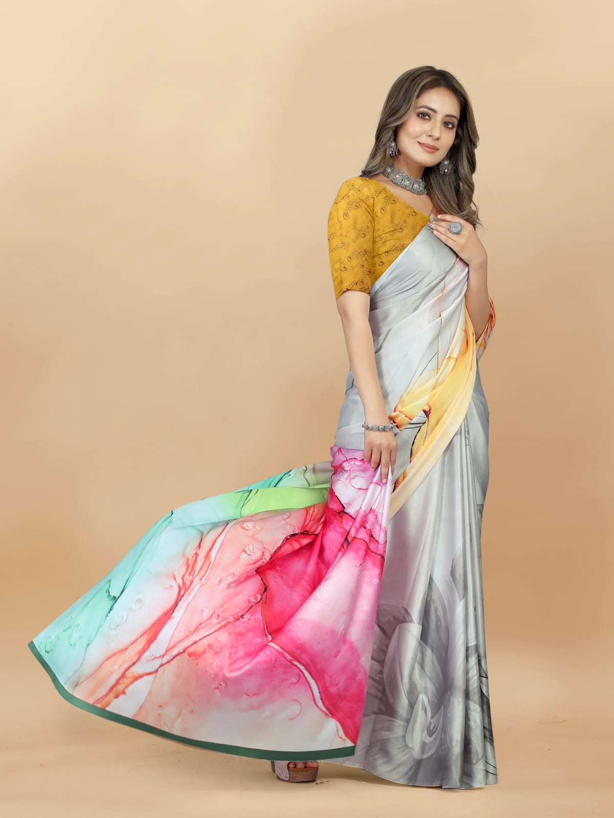 Shree Radha Raman Trendz Japan Crepe Digital Printed Saree Catalog